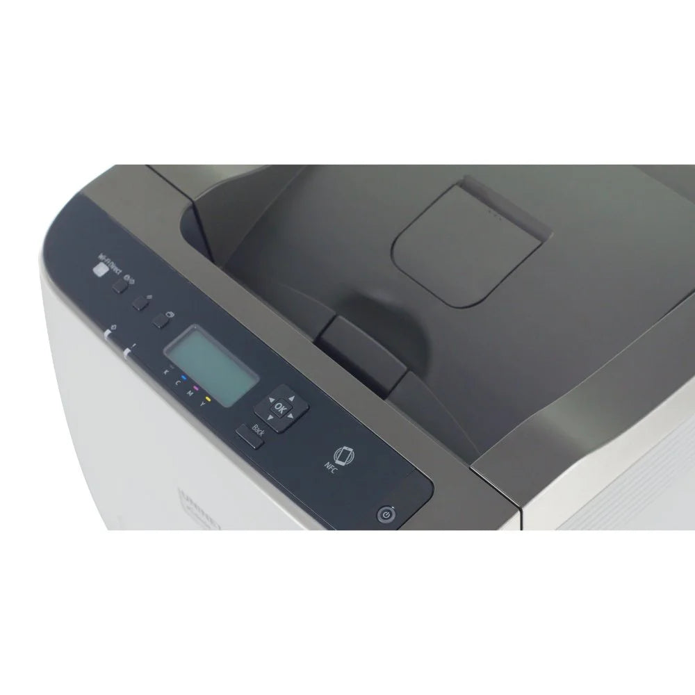 Close-up of the uninet icolor 560 control panel with LCD display, navigation buttons and NFC area