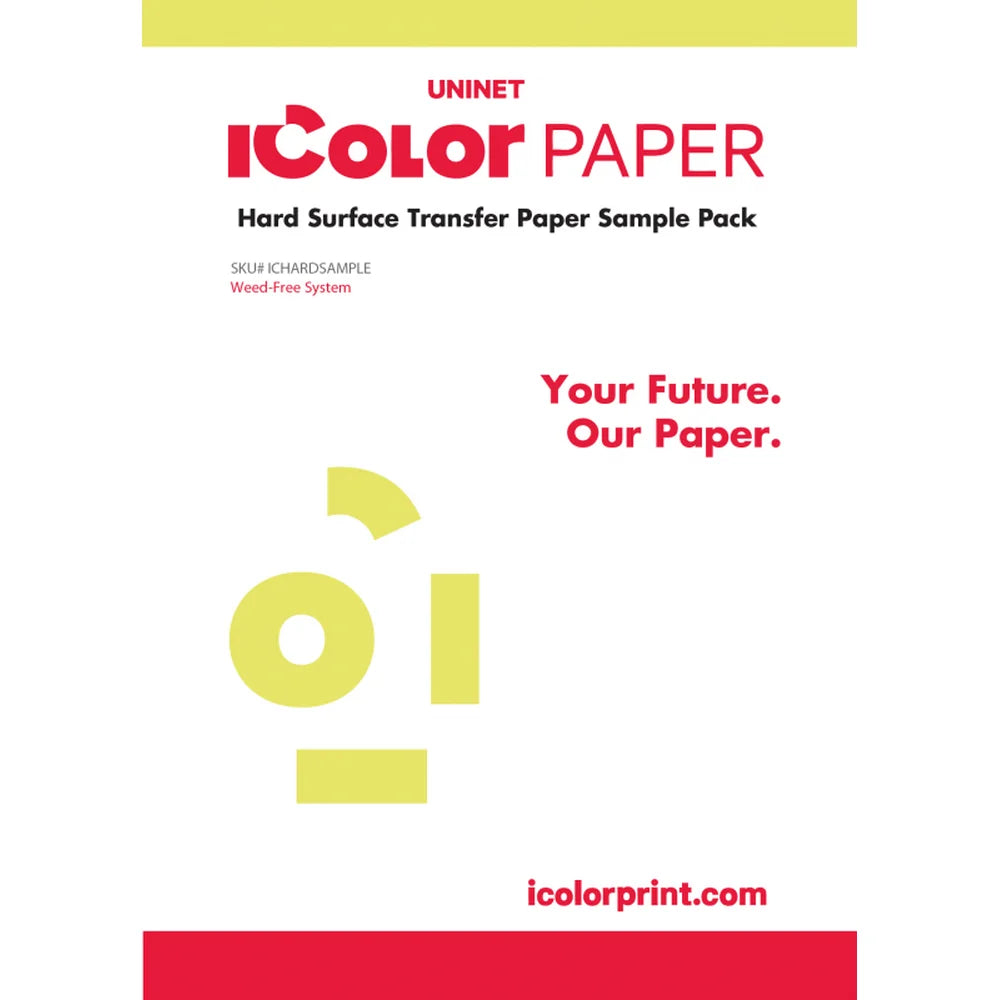 Cover sheet of the IColor Hard Surface Sample Kit showing SKU ICHARDSAMPLE and Weed-Free System branding