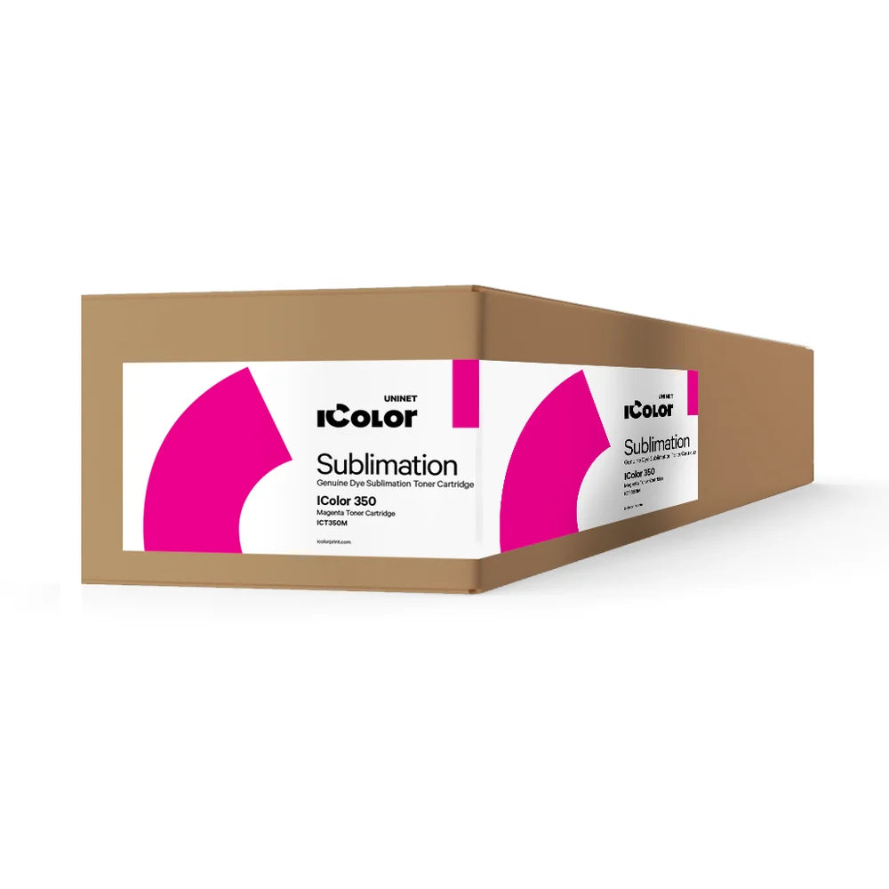 Angled box view of the UNINET® Toner Cartridge for IColor 350 magenta dye sublimation printing