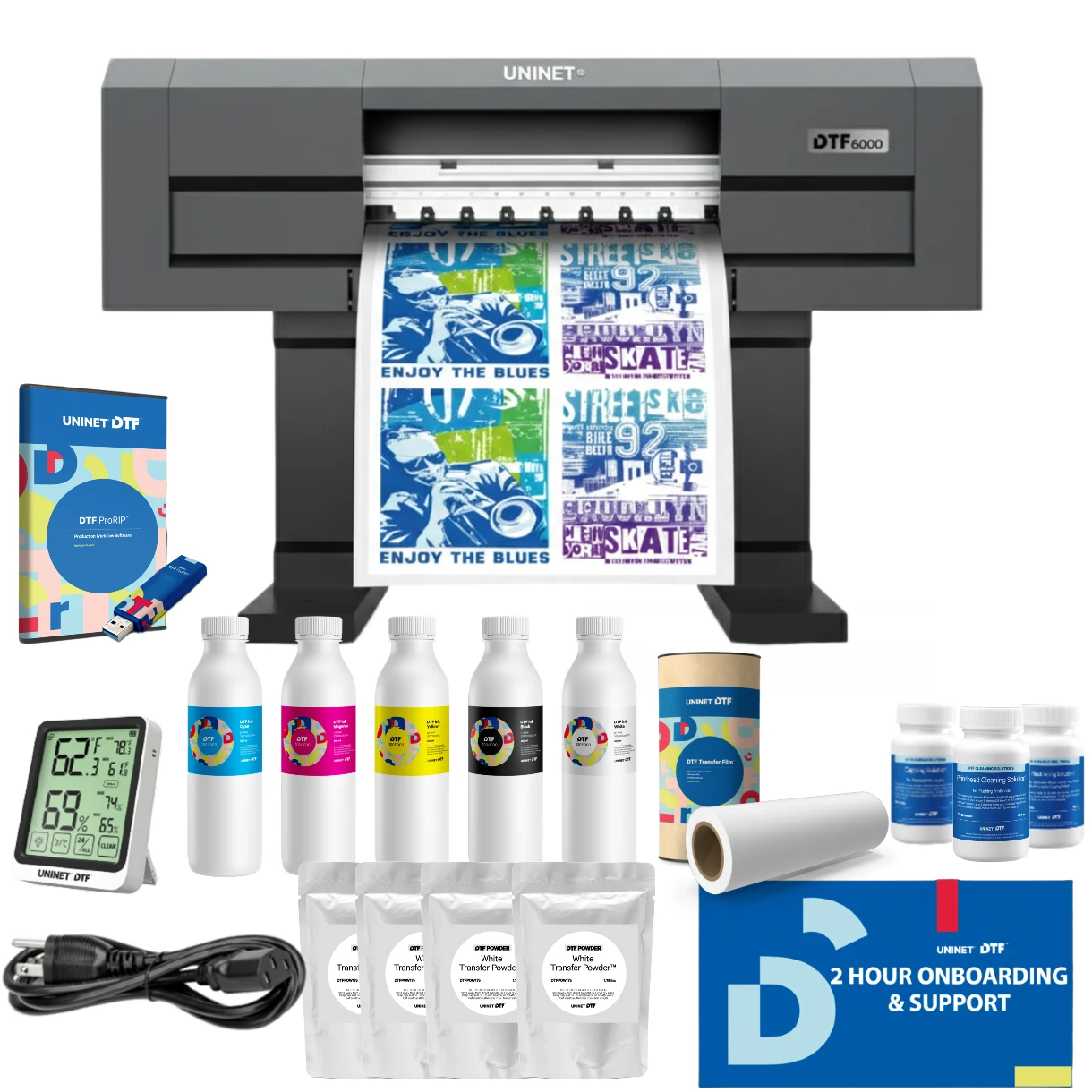 Uninet 6000 Dual/Quad Head DTF Printer (Includes Training, Starter Bundle, 1Yr Warr)