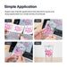 Step by step application guide showing the procolored uv dtf printer decal transferred onto a clear tumbler
