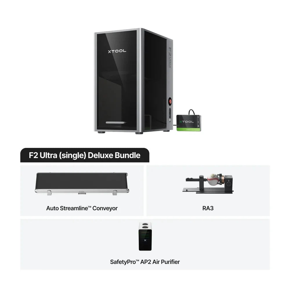 MOPA-only deluxe set with conveyor, RA3 and purifier for xTool F2 Ultra Color Engraving