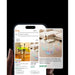 Phone displaying acrylic furniture listings beside an xTool P3 80w sales concept